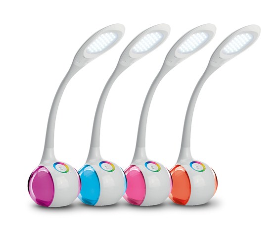 LED stolní lampička stmívatelná s ohebným ramenem , 6W, 256 barev (atmosférické podsvícení)